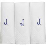 Pack de 3 pañuelos de un solo color con iniciales bordadas para hombres White - letter J Talla única