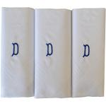 Pack de 3 pañuelos de un solo color con iniciales bordadas para hombres White - letter D Talla única