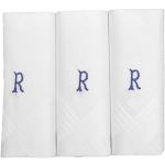 Pack de 3 pañuelos de un solo color con iniciales bordadas para hombres White - letter R Taille unique