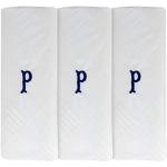 Pack de 3 pañuelos de un solo color con iniciales bordadas para hombres White - letter P Talla única