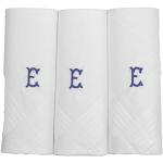 Pack de 3 pañuelos de un solo color con iniciales bordadas para hombres White - letter E Taille unique