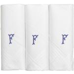 Pack de 3 pañuelos de un solo color con iniciales bordadas para hombres White - letter F Talla única
