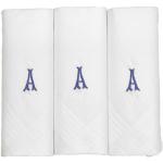 Pack de 3 pañuelos de un solo color con iniciales bordadas para hombres White - letter A Talla única
