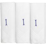 Pack de 3 pañuelos de un solo color con iniciales bordadas para hombres White - letter I Talla única