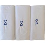 Pack de 3 pañuelos de un solo color con iniciales bordadas para hombres White - letter S Talla única