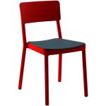 Pack de 4 sillas rojas con tapizado negro Lisboa Resol 00825.4x