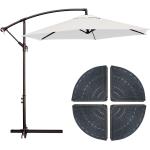 Pack de parasol blanco roto de aluminio de Ø 270 cm y 4 sujeciones