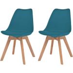 Pack de sillas estilo escandinavo con cojín turquesa VidaXL 244789