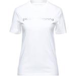 Camisetas blancas de algodón de manga corta manga corta con cuello redondo de punto Paco Rabanne talla XS para mujer 