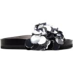 Sandalias planas negras de goma de punta abierta Paco Rabanne con lentejuelas talla 36 para mujer 