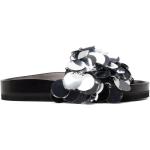 Sandalias planas negras de goma de punta abierta Paco Rabanne con lentejuelas talla 40 para mujer 