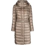 Abrigos marrones de poliester con capucha  con cuello alto impermeables acolchados HERNO con cinturón talla XL para mujer 