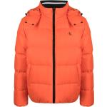 Abrigos naranja de poliester con capucha  rebajados manga larga con logo Calvin Klein Jeans para hombre 