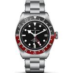 Relojes rojos de acero de pulsera con GMT / Dual Tiempo Automático 24h informales para hombre 