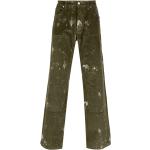 Pantalones verde militar de algodón de pana rebajados informales para hombre 