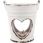 Portavelas blancos de cerámica de carácter romántico Pajoma 