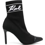 Botines negros de goma de tacón alto con logo Karl Lagerfeld talla 39 para mujer 