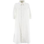 Vestidos blancos de lino de lino maxi tres cuartos Panicale con lentejuelas talla S para mujer 