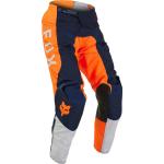 Pantalones naranja de piel de motociclismo con logo FOX para hombre 