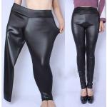 Pantalones negros de poliester de cuero tallas grandes talla 3XL para mujer 