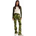 Pantalones verdes de cintura alta de camuflaje Desigual con motivo de flores talla S para mujer 