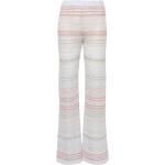 Pantalones blancos de viscosa de cintura alta ancho W44 con rayas Missoni con crochet talla 3XL para mujer 