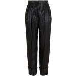 Pantalones negros de viscosa de cintura alta ancho W46 Armani Giorgio Armani talla 3XL para mujer 