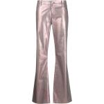 Pantalones rosas de algodón de tiro bajo rebajados metálico talla M para mujer 