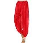 Pantalones bombachos rojos de gasa con lentejuelas Talla Única para mujer 