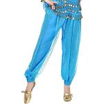Pantalones bombachos azules de gasa con lentejuelas Talla Única para mujer 