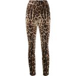 Pantalones pitillos marrones de seda leopardo Dolce & Gabbana talla 6XL para mujer 