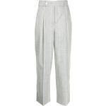 Pantalones grises de algodón de lino rebajados LORENA ANTONIAZZI talla 3XL para mujer 