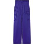 Pantalones cargo azules de poliester rebajados talla XS para mujer 