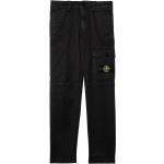 Pantalones casual infantiles negros de algodón informales con logo Stone Island Junior 6 años 
