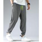 Pantalones grises de poliester de chándal de verano tallas grandes informales con rayas talla 3XL para hombre 