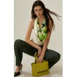 Pantalones verdes de tencel Tencel de lino talla XS de materiales sostenibles para mujer 