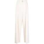 Pantalones clásicos blancos rebajados ancho W44 con cinturón talla 3XL para mujer 