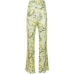 Pantalones estampados verdes de seda rebajados hippie RAF SIMONS talla S para mujer 