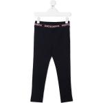 Pantalones casual infantiles negros de algodón informales con logo Dolce & Gabbana 