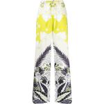 Pantalones estampados amarillos de algodón floreados Valentino Garavani con motivo de flores talla XL para mujer 