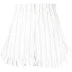 Shorts orgánicos blancos de algodón rebajados con rayas Ganni con volantes talla XL de materiales sostenibles para mujer 