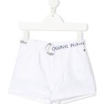 Pantalones cortos blancos de algodón rebajados informales con logo Calvin Klein con cinturón talla XXS para mujer 