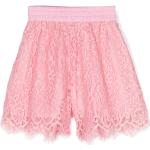 Pantalones cortos infantiles rosas de poliester informales con logo MONNALISA con lentejuelas 