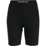 Shorts negros de viscosa rebajados con logo Calvin Klein Jeans para mujer 