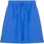Pantalones orgánicos azules de algodón con pijama de materiales sostenibles para mujer 