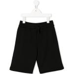 Pantalones cortos negros de algodón de deporte infantiles informales con logo Dolce & Gabbana para niño 