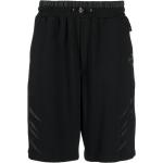 Pantalones cortos deportivos negros de poliester rebajados con logo Plein Sport para hombre 