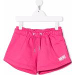 Pantalones cortos infantiles rosas de algodón rebajados informales con logo Diesel Kid 6 años 