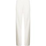 Pantalones orgánicos blancos de poliester de lino con logo Ganni de materiales sostenibles para mujer 