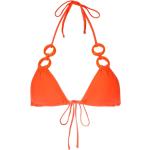 Bikinis halter naranja de poliamida con logo con lazo para mujer 